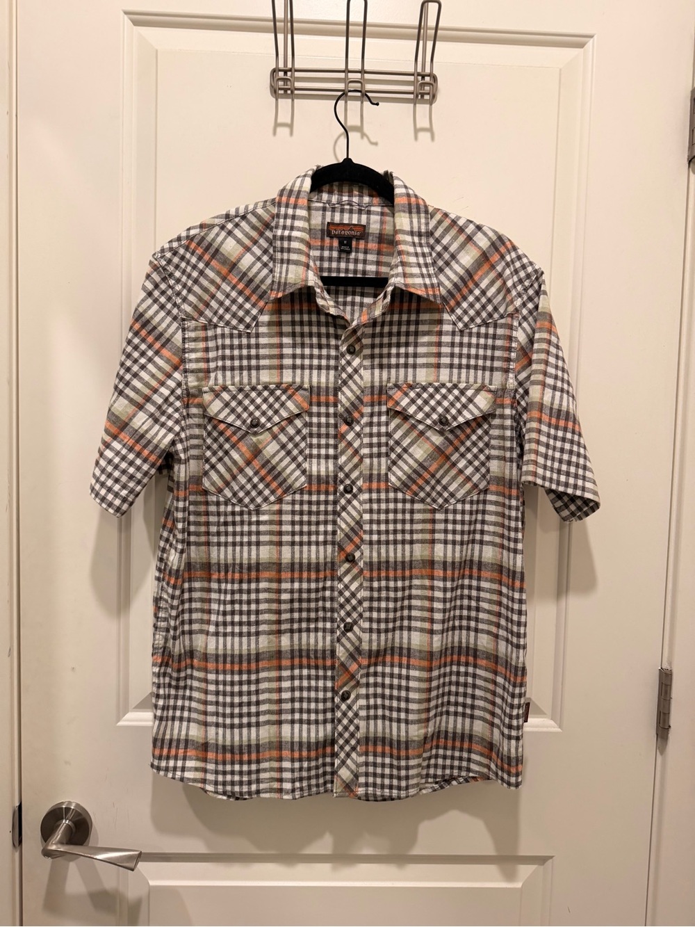 Patagonia Plaid Western Snap Shirt Size M Short Sleeve